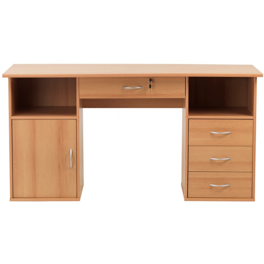 Dallas Beech Workstation with Storage